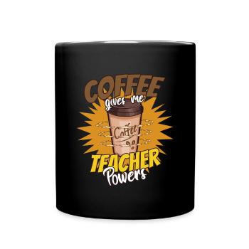 Powers of the coffee teacher - Full Colour Mug - black - Front