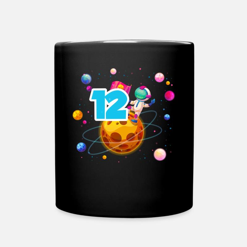 12. Geburtstag Jungen 12 Jahre Planeten Geburtstag - Tasse einfarbig - Schwarz