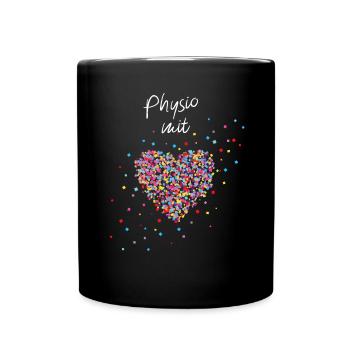 Physio-Therapie mit Herz Physiotherapeut - Tasse einfarbig - Schwarz - Vorne