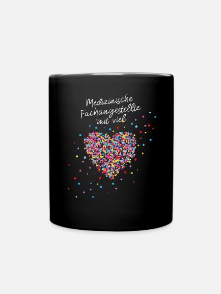 Medizinische Fachangestellte mit Herz - Tasse einfarbig - Schwarz