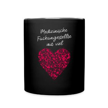 MFA mit Herz Klinik Krankenschwester - Tasse einfarbig - Schwarz - Vorne