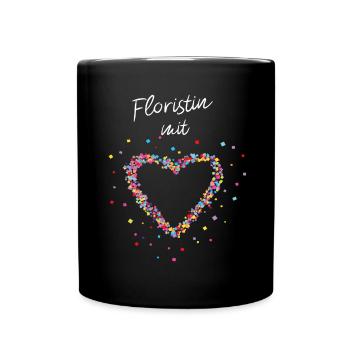 Floristin Mit Herz Blumenhandel - Tasse einfarbig - Schwarz - Vorne