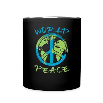 Paix Mondiale Terre Planète Signe de Paix - Mug uni - noir - Devant