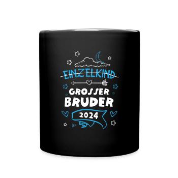 Großer Bruder 2024 Baby - Tasse einfarbig - Schwarz - Vorne