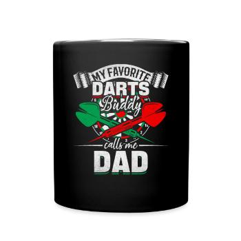 Darts Papa Mon copain de fléchettes préféré m’appelle - Mug uni - noir - Devant