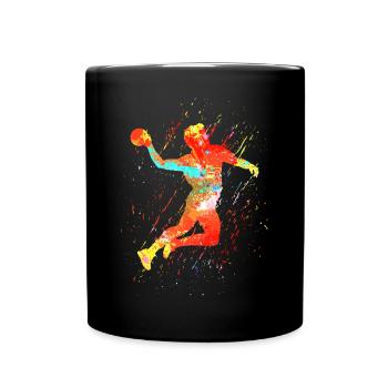 Handballspieler Outfit Handball Sport Top Handball - Tasse einfarbig - Schwarz - Vorne