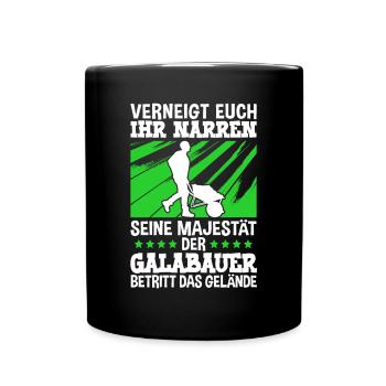Der Galabauer betritt das Gelände Galabau - Tasse einfarbig - Schwarz - Vorne