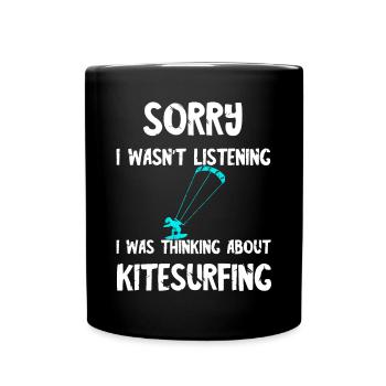 Kitesurfing Kite Surfen Windsurfen Kitesurfen Kite - Tasse einfarbig - Schwarz - Vorne