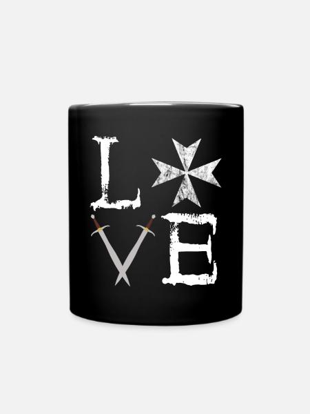 Ritterorden Johanniterorden Freimaurer Tempel Ritt - Tasse einfarbig - Schwarz
