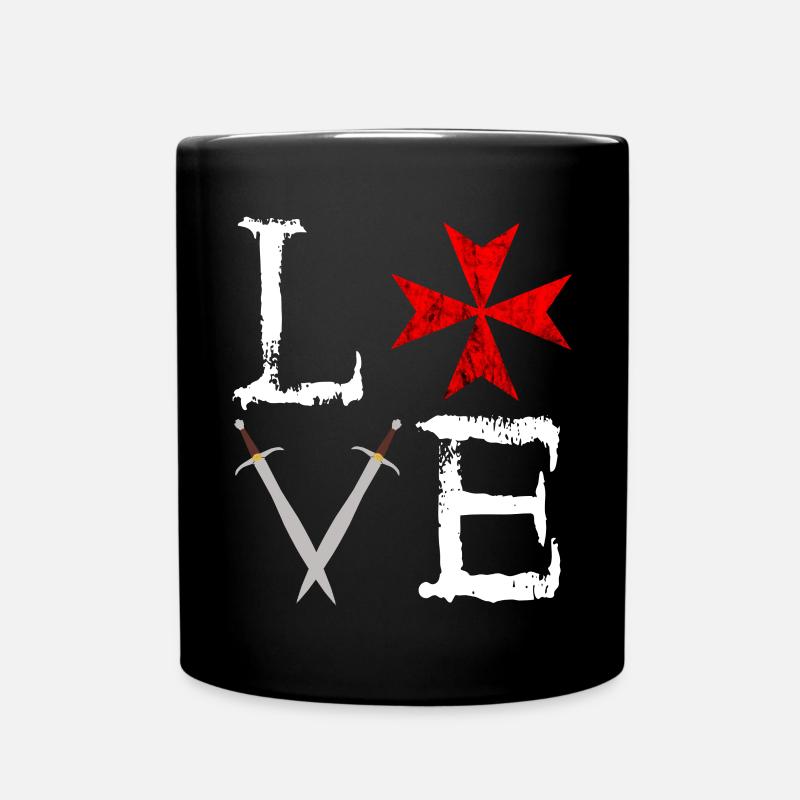 Ritterorden Johanniterorden Deus Vult Tempel Ritte - Tasse einfarbig - Schwarz