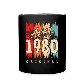 Salutations d’anniversaire avril 1980 - Mug uni - noir - Devant