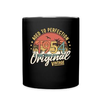 1954 Aged To Perfection Original Vintage - Tasse einfarbig - Schwarz - Vorne