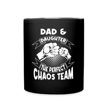 Vater Und Tochter Das Perfekte Chaos Team Vatertag - Tasse einfarbig - Schwarz - Vorne