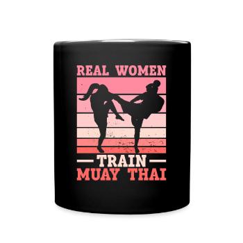 De vraies femmes s’entraînent au Muay Thai - Muay Thai - Mug uni - noir - Devant
