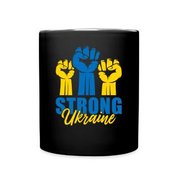 Strong Ukraine Faust - Tasse einfarbig - Schwarz - Vorne