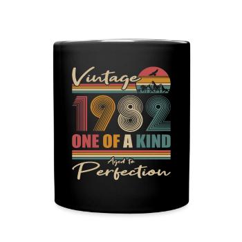 40. Geburtstag Jahrgang 1982 Vintage 1982 - Tasse einfarbig - Schwarz - Vorne