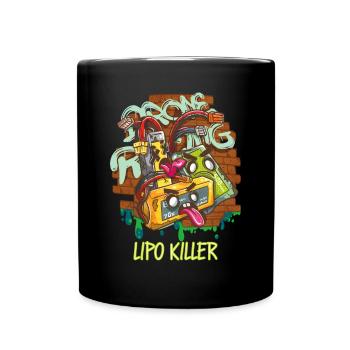 FPV Drone Pilot Freestyle RC Racing Lipokiller - Full Colour Mug - black - Front
