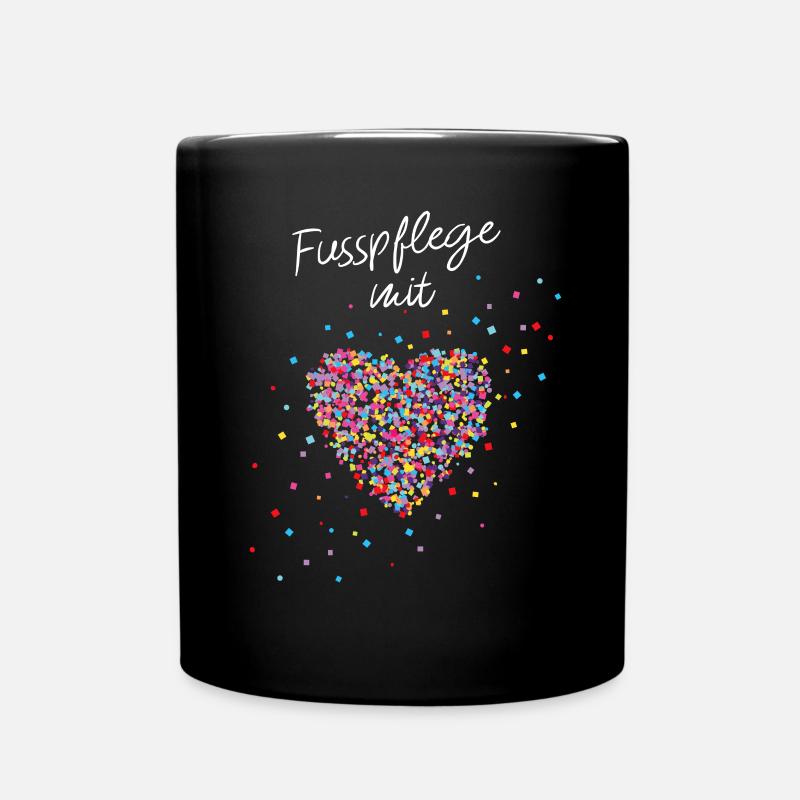 Fußpflege mit Herz Podologin Füße - Tasse einfarbig - Schwarz