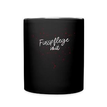 Fußpflege mit Herz Kosmetikerstudio Füße - Tasse einfarbig - Schwarz - Vorne