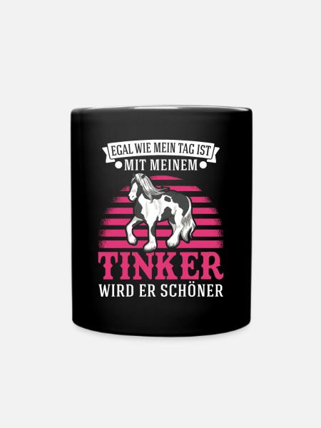 Irish Tinker Pferd Tinkerpferd - Tasse einfarbig - Schwarz