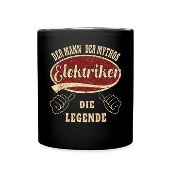 Elektriker der Mann der Mythos Elektriker - Tasse einfarbig - Schwarz - Vorne