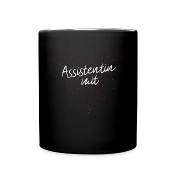 Assistentin mit Herz Beruf Job Aushilfe - Tasse einfarbig - Schwarz - Vorne
