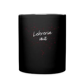 Lehrerin mit Herz Liebilingslehrerin - Tasse einfarbig - Schwarz - Vorne