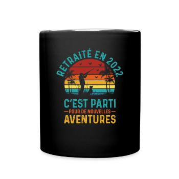 cadeau retraite 2022 homme original humour chasse - Mug uni - noir - Devant