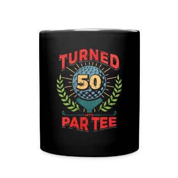 50th Birthday Golf - Full Colour Mug - black - Front