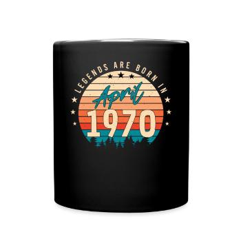 April 1970 Retro - Full Colour Mug - black - Front