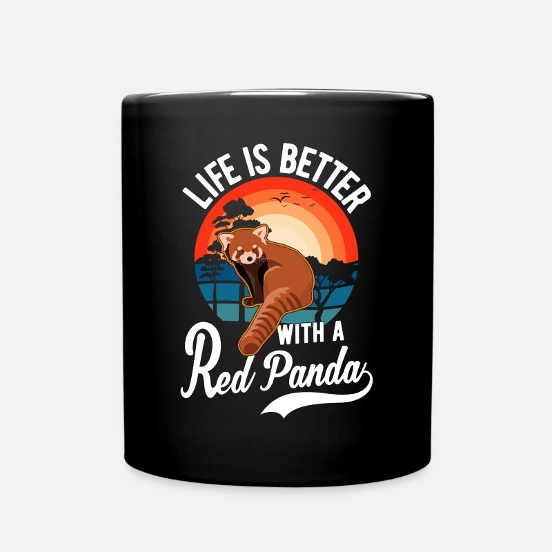 La vie est meilleure avec un panda roux roter panda - Mug uni - noir