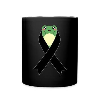 Hautkrebs-Bewusstsein Kawaii Frosch Geschenk - Tasse einfarbig - Schwarz - Vorne