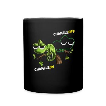 Chameleon Chameleoff Light Switch Camouflage Lizard - Full Colour Mug - black - Front