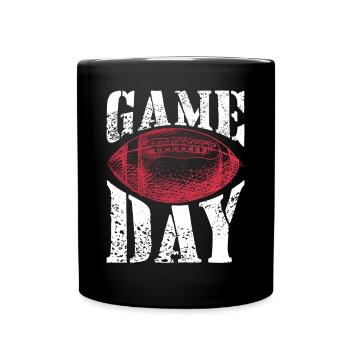 American Football Quaterback Touchdown Geschenk - Tasse einfarbig - Schwarz - Vorne