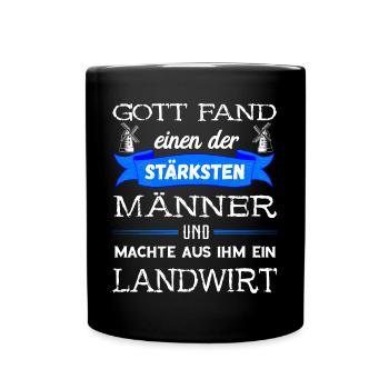 Landwirt Windmühle Bauernhof Agrar Acker Bauer Spr - Tasse einfarbig - Schwarz - Vorne
