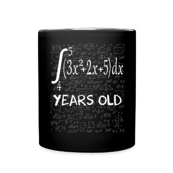 75. Geburtstag 75 Jahre mathematisches Integral - Tasse einfarbig - Schwarz - Vorne