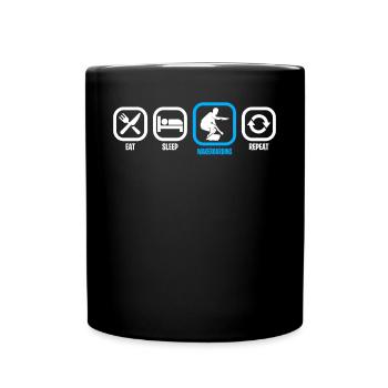 Eat Sleep Wakeboarding Tshirt - Full Colour Mug - black - Front