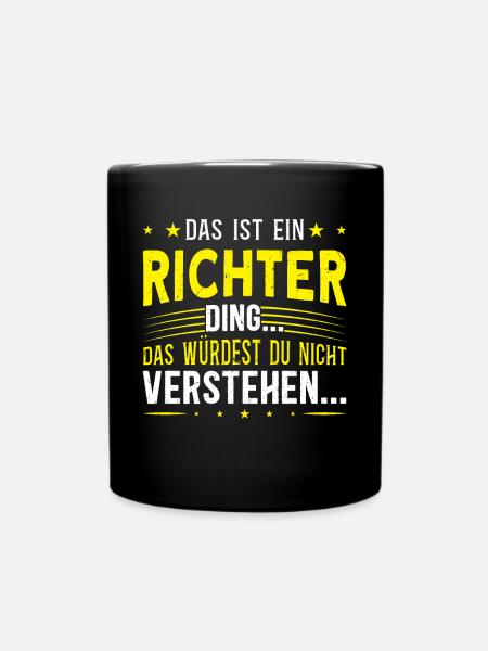 Familienname Richter - für Familie Richter - Tasse einfarbig - Schwarz