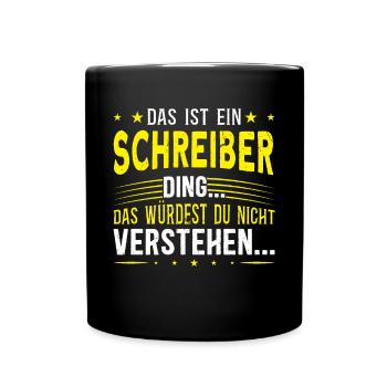 Familienname Schreiber - für Familie Schreiber - Tasse einfarbig - Schwarz - Vorne