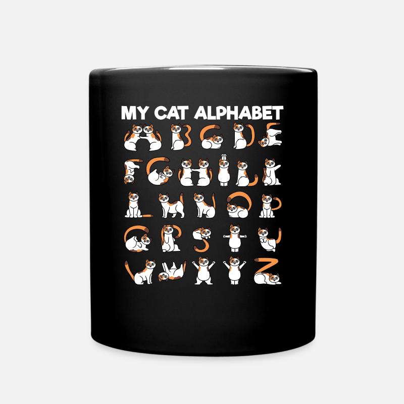 Mein Katzenalphabet ABC Katzen Buchstaben Katze - Tasse einfarbig - Schwarz