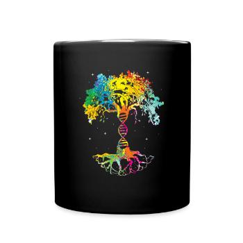 Baum des Lebens DNA Wissenschaft Baum des Wissens - Tasse einfarbig - Schwarz - Vorne