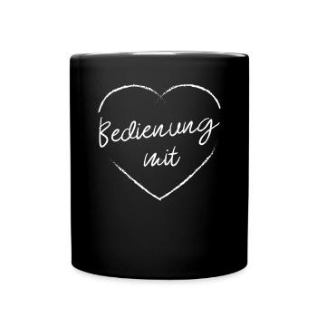 Bedienung Mit Herz Kellnerin Gastronomie - Tasse einfarbig - Schwarz - Vorne