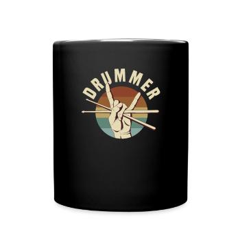 Schlagzeug Schlagzeuger Schlagzeuglehrer Musiker - Tasse einfarbig - Schwarz - Vorne
