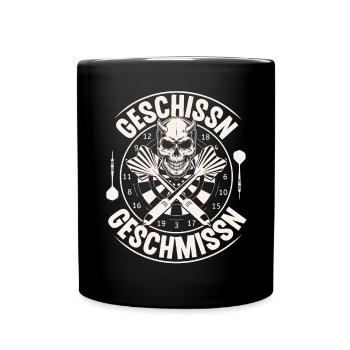 Dart Darten Darts - Tasse einfarbig - Schwarz - Vorne
