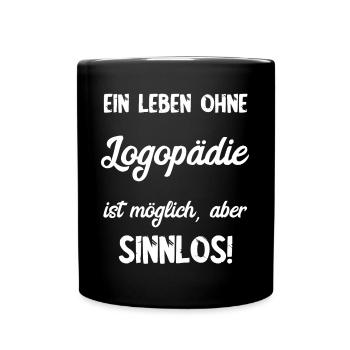 Logopädie Logopäde Sprachtherapeut Sprachtherapie - Tasse einfarbig - Schwarz - Vorne