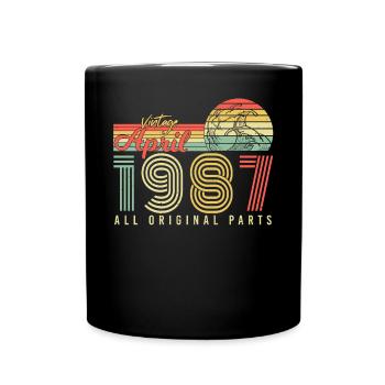 Salutations d’anniversaire 1987 Avril - Mug uni - noir - Devant