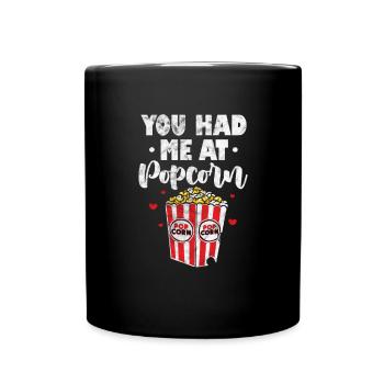 Popcorn - Tasse einfarbig - Schwarz - Vorne