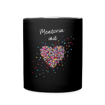 Mentorin mit Herz Chefin Ausbilderin - Tasse einfarbig - Schwarz - Vorne