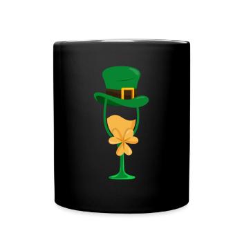 Amateurs de vin Vin Saint Patrick - Mug uni - noir - Devant