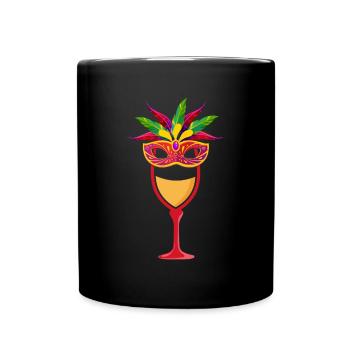 Wein - Tasse einfarbig - Schwarz - Vorne
